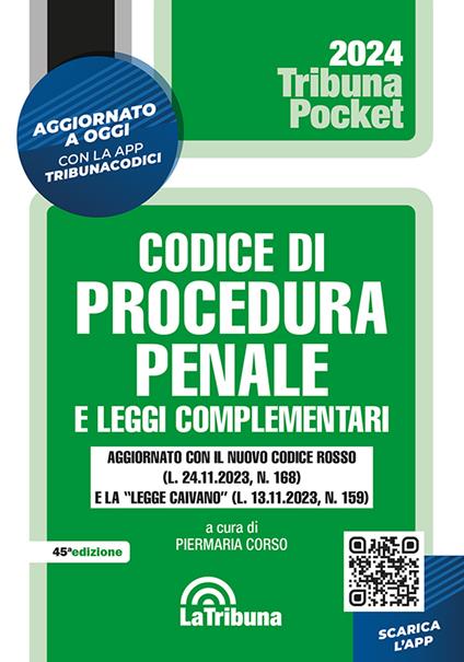 Codice di procedura penale e leggi complementari. Con App Tribunacodici - copertina