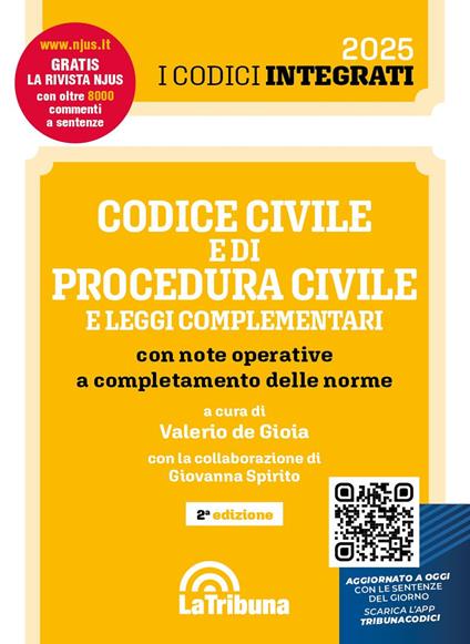 Codice civile e di procedura civile e leggi complementari con note operative a completamento delle norme - copertina