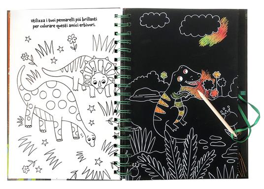 Il mondo dei dinosauri. Gratta e colora. Ediz. illustrata - 2