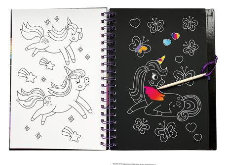 Unicorni magici. Neon gratta e colora. Ediz. a colori. Ediz. a spirale. Con matita di legno - 2
