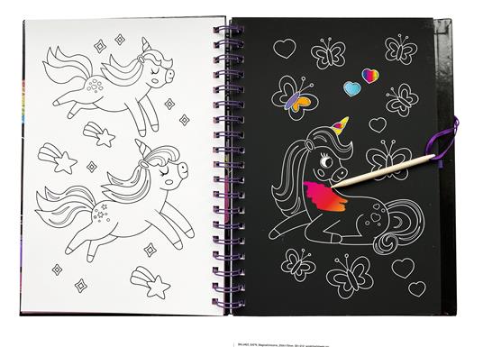 Unicorni magici. Neon gratta e colora. Ediz. a colori. Ediz. a spirale. Con matita di legno - 2