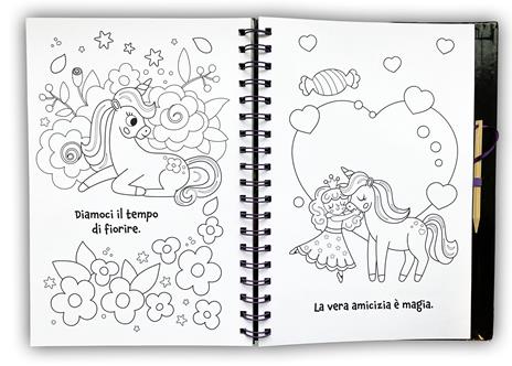 Unicorni magici. Neon gratta e colora. Ediz. a colori. Ediz. a spirale. Con matita di legno - 3