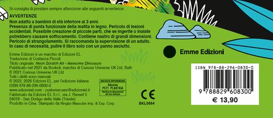 Incredibili dinosauri. Neon gratta e colora. Ediz. a colori. Ediz. a spirale. Con matita di legno - 4