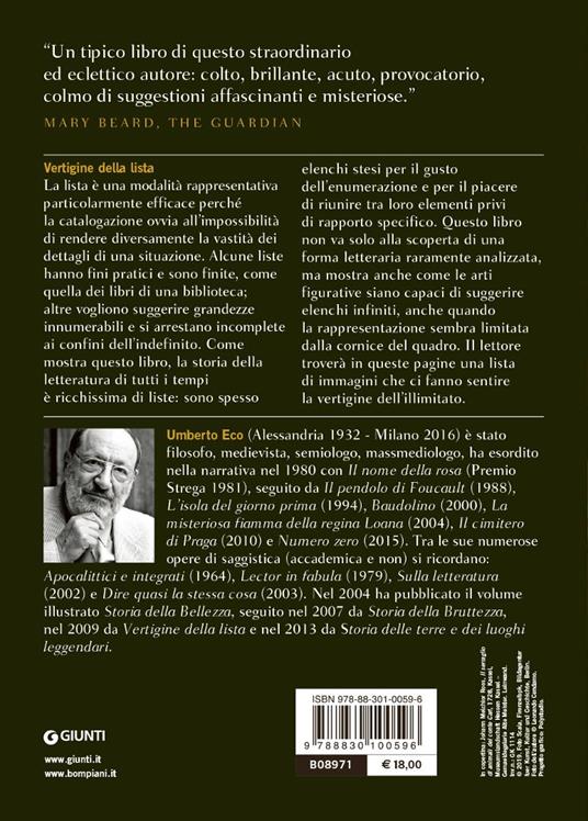 Vertigine della lista - Umberto Eco - 3
