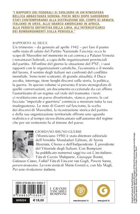 Rapporto al duce - Giordano Bruno Guerri - 2