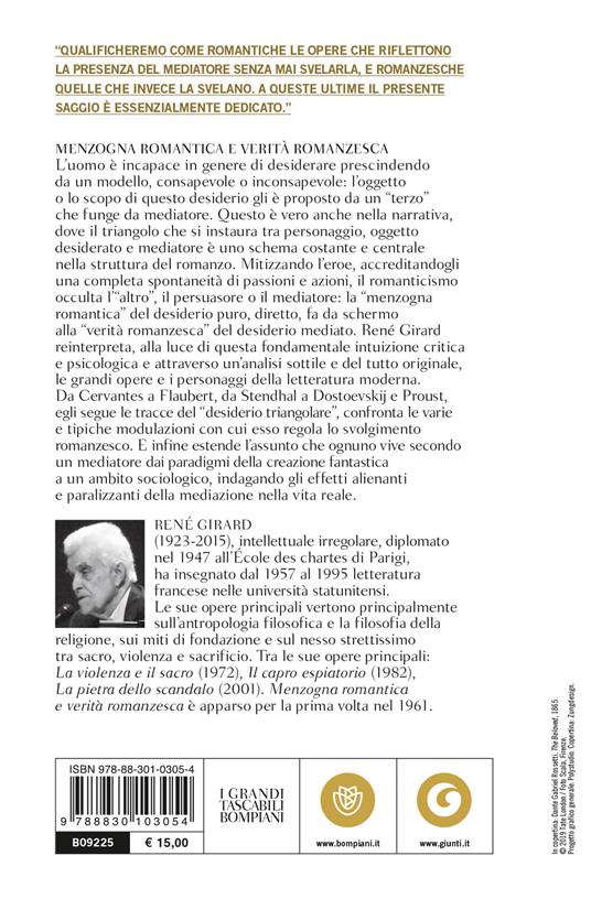 Menzogna romantica e verità romanzesca. La mediazione del desiderio nella letteratura e nella vita - René Girard - 2