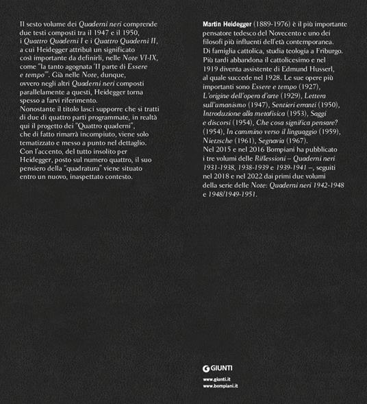 Quattro quaderni I e II. Quaderni neri 1947-1950 - Martin Heidegger - 2