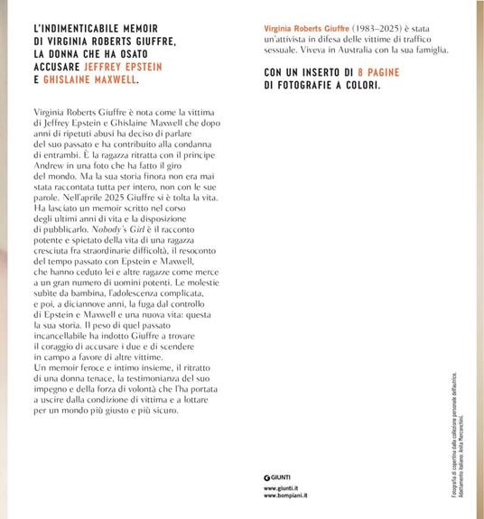 Nobody’s girl. La mia storia di sopravvivenza in nome della giustizia. Il caso Epstein - Virginia Roberts Giuffre - 2