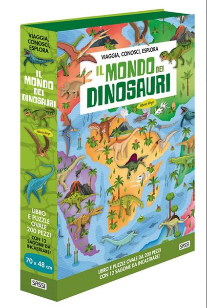 Il mondo dei dinosauri. Viaggia, conosci, esplora. Ediz. a colori. Con puzzle - Alberto Borgo,Irena Trevisan - copertina