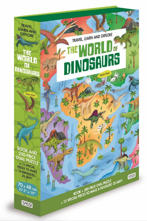 The world of dinosaurs. Travel, learn and explore. Ediz. a colori. Con puzzle - Alberto Borgo,Irena Trevisan - copertina