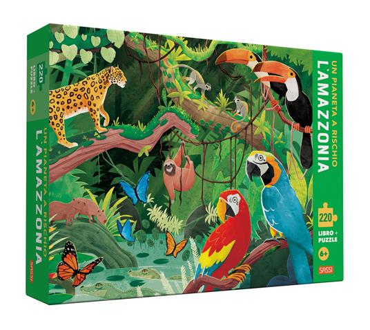 Un pianeta a rischio. L'Amazzonia. Ediz. a colori. Con puzzle - Valentina Bonaguro,Enrico Lorenzi - copertina