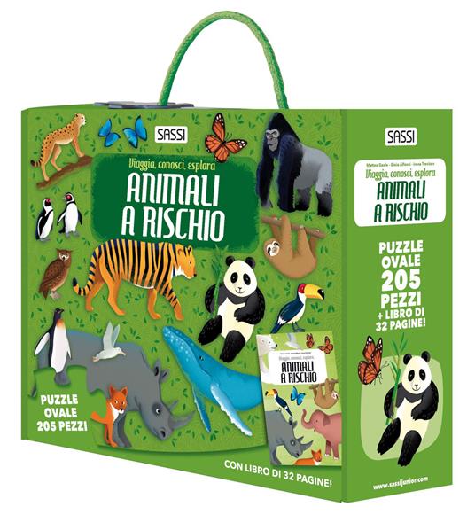 Animali a rischio. Viaggia, conosci, esplora. Ediz. a colori. Con puzzle - Matteo Gaule,Irena Trevisan,Gioia Alfonsi - copertina