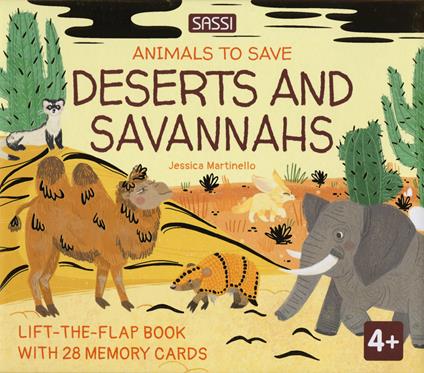 Deserts and savannahs. Animals to save. Ediz. a colori. Con 28 memory cards - Jessica Martinello - copertina