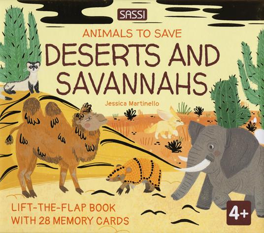 Deserts and savannahs. Animals to save. Ediz. a colori. Con 28 memory cards - Jessica Martinello - copertina