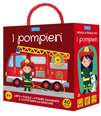 I pompieri. Q-box. Ediz. a colori. Con autopompa da montare. Con 4 figure sagomate. Con puzzle - Matteo Gaule - copertina