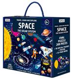 Space. The solar system. Travel, learn and explore. Libro puzzle. Ediz. a colori. Con oval puzzle. Con 18 special figures. Con Poster