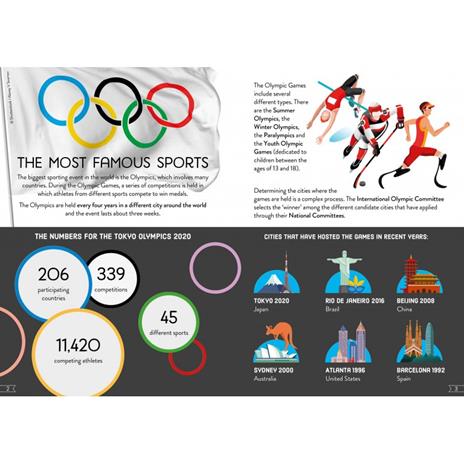 The world of sports. Travel, learn and explore. Ediz. a colori. Con oval puzzle. Con 16 special figures. Con Poster - 3
