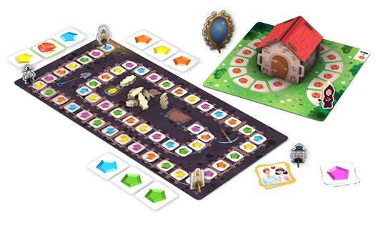 Biancaneve e i sette nani. La regina si avvicina! I miei primi giochi di società. Con casetta 3D da costruire. Con 8 pedine di legno. Con 2 tabelloni. Con 49 Carte - Roberta Marcolin - 3