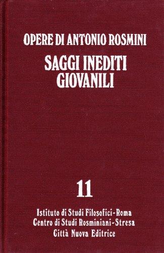Opere. Vol. 11/1: Saggi inediti giovanili