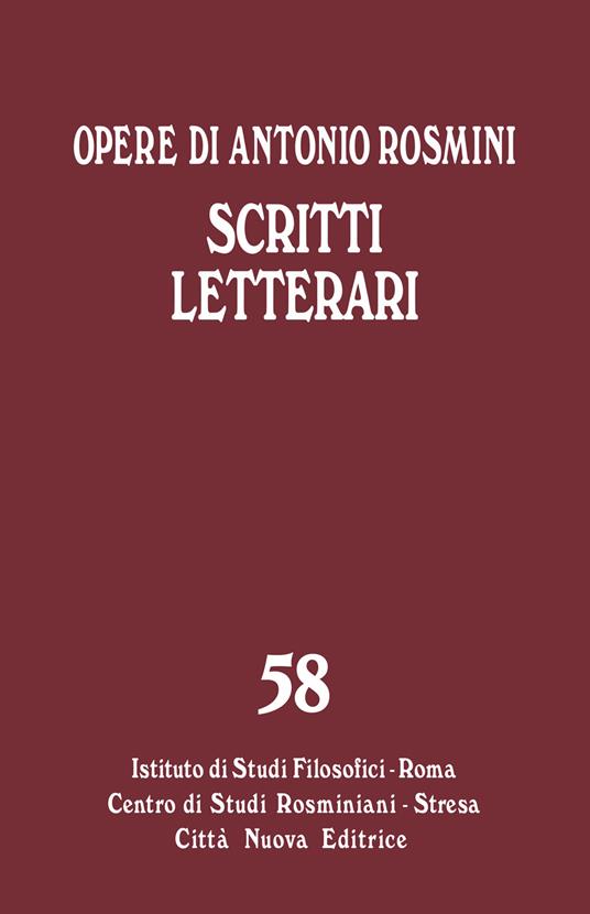 Scritti letterari - Antonio Rosmini - copertina