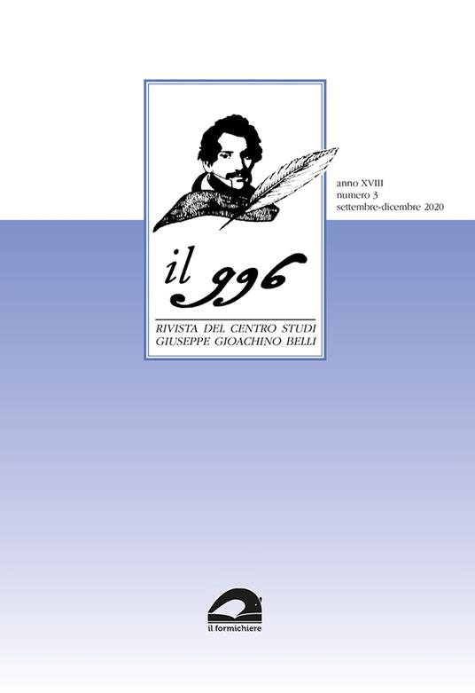 Il 996. Rivista del Centro studi «Giuseppe Gioachino Belli» (2020). Vol. 3 - copertina