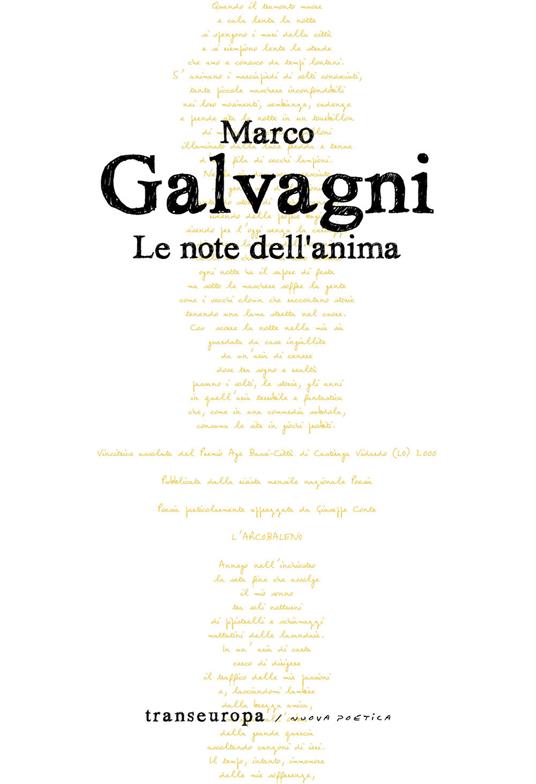 Le note dell'anima - Marco Galvagni - copertina