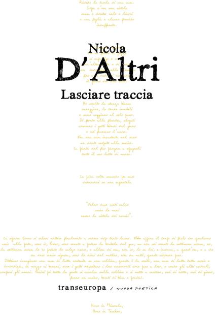 Lasciare traccia - Nicola D'Altri - copertina
