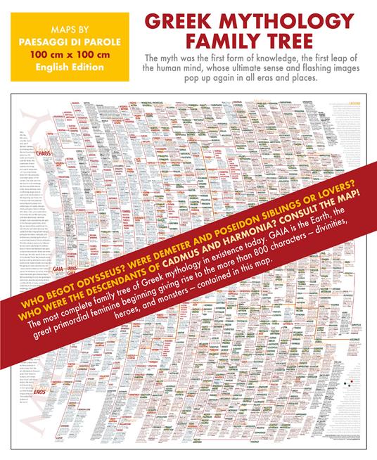 Greek Mythology family tree. 800 figures spread among divinities, monsters, and heroes - copertina