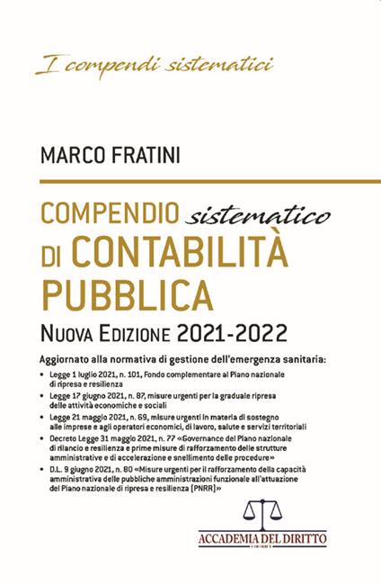 Compendio sistematico di contabilità pubblica 2021-2022 - Marco Fratini - copertina