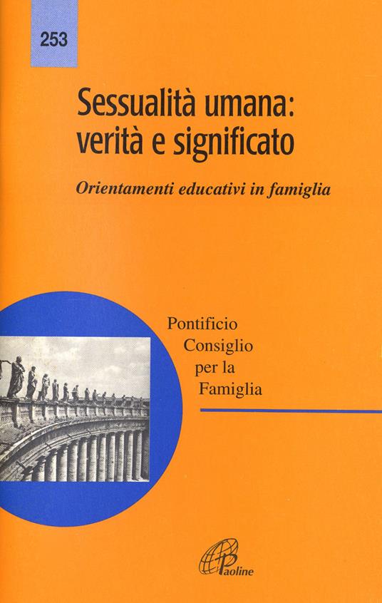 Sessualità umana: verità e significato. Orientamenti educativi in famiglia - copertina