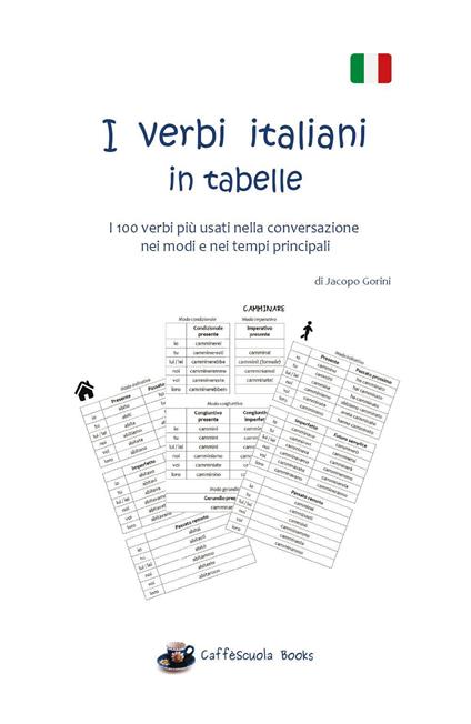 I verbi italiani in tabelle. I 100 verbi più usati nella conversazione nei modi e nei tempi principali. Ediz. a caratteri grandi - Jacopo Gorini - copertina