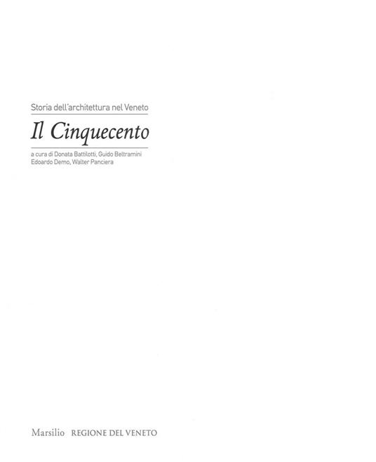 Storia dell'architettura nel Veneto. Il Cinquecento. Ediz. illustrata - copertina