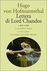 Lettera di Lord Chandos e altri scritti. Testo tedesco a fronte