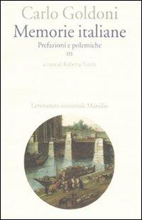 Memorie italiane. Vol. 3: Prefazioni e polemiche. - Carlo Goldoni - copertina