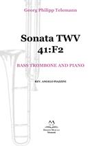 Sonata TWV 41:F2. Bass trombone and piano. Spartito