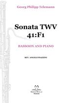 Sonata TWV 41:F1. Bassoon and piano. Spartito