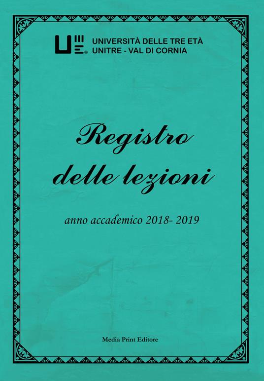 Registro delle lezioni. Anno accademico 2018-2019 - copertina