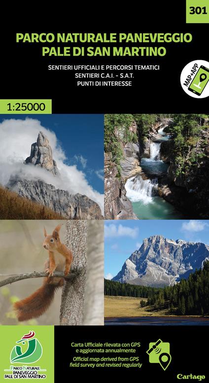 Parco naturale Paneveggio Pale di San Martino 1:25.000. Ediz. multilingue - Enrico Casolari,Vittorio Ducoli - copertina