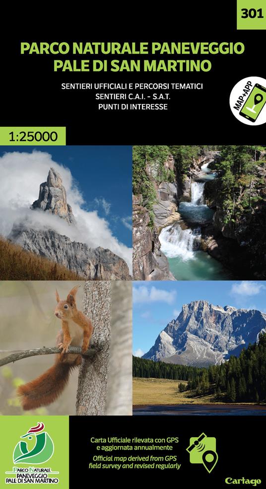 Parco naturale Paneveggio Pale di San Martino 1:25.000. Ediz. multilingue - Enrico Casolari,Vittorio Ducoli - copertina