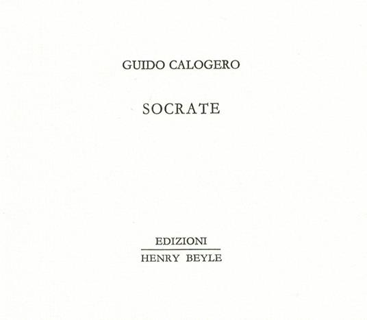 Socrate - Guido Calogero - copertina