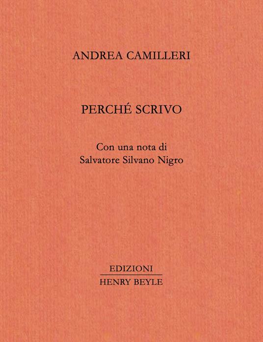 Perché scrivo - Andrea Camilleri - copertina