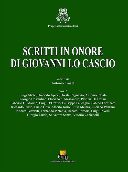 Scritti in onore di Giovanni Lo Cascio - copertina