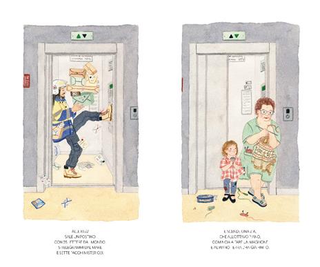 Un giorno, un ascensore. Ediz. a colori - Cristina Petit,Chiara Ficarelli - 2