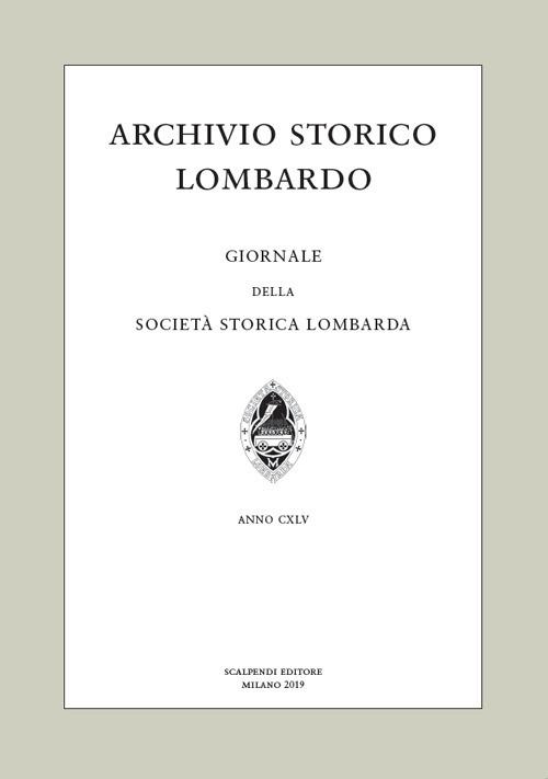 Archivio storico lombardo. Giornale della Società storica lombarda (2019). Vol. 24 - copertina