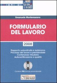 Formulario del lavoro. Con CD-ROM - Emanuele Montemarano - copertina