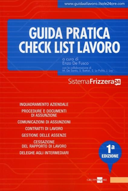 Check list lavoro - copertina