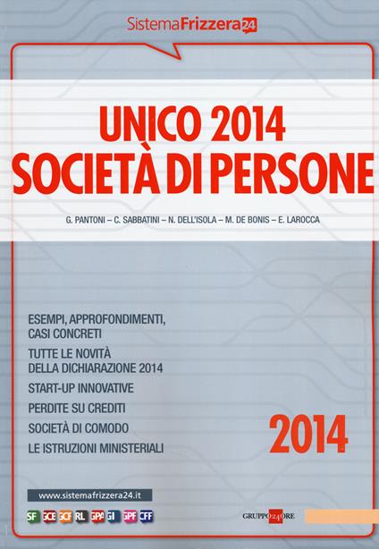 Unico 2014. Società di persone - copertina