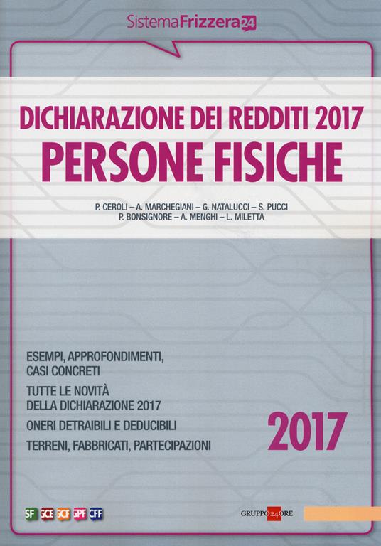 Dichiarazione dei redditi 2017. Persone fisiche - copertina