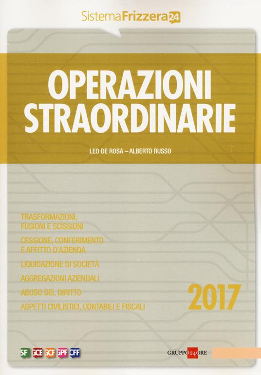 Operazioni straordinarie - Leo De Rosa,Alberto Russo,Michele Iori - copertina