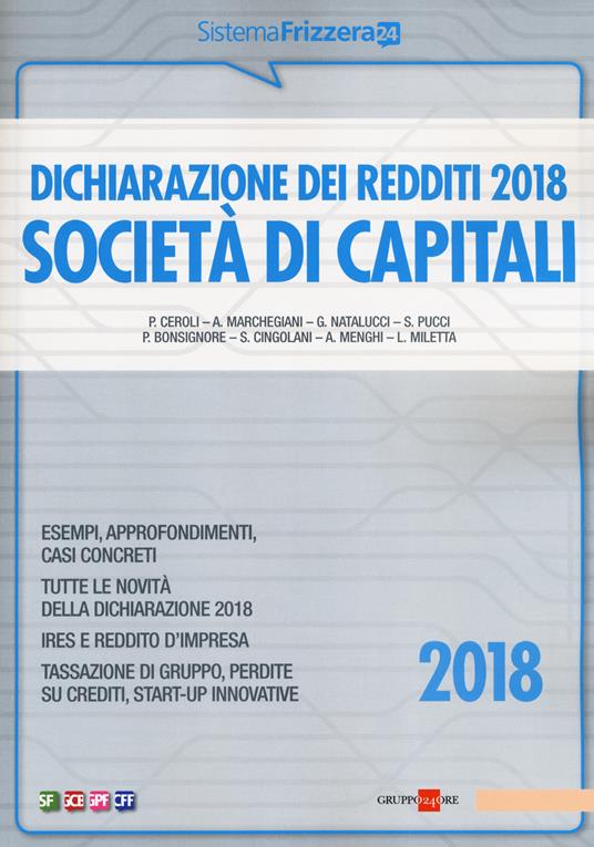 Dichiarazione dei redditi 2018. Società di capitali - copertina